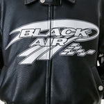 Black Air Techwear Leather Jacket
