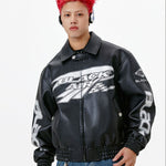 Black Air Techwear Leather Jacket
