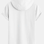 Kangaroo Pocket Ribbed Hooded T-Shirt & Drawstring Ribbed Shorts