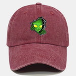 Vintage Alien Pattern Washed Baseball Cap