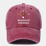Need Beer Print Washed Baseball Cap