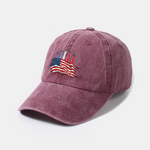 Patriotic USA Jet Flyover Print Washed Baseball Cap