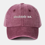 Absolutely Not Embroidery Washed Baseball Cap