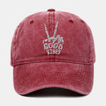 Skull Embroidery Pattern Vintage Distressed Washable Baseball Cap