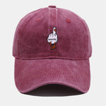Rude Duck Embroidery Washed Baseball Cap