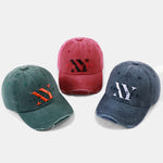 Retro New York Embroidery Cotton Washed Distressed Baseball Cap