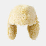 Cute Cartoon Rabbit Ear Decor Soft Furry Warm Plush Hat With Fun Designer
