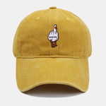 Rude Duck Embroidery Washed Baseball Cap