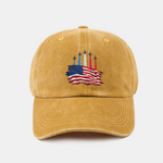 Patriotic USA Jet Flyover Print Washed Baseball Cap