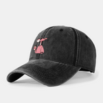 Pink Panther Drinking Coffee Print Washed Baseball Cap