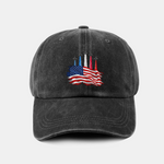 Patriotic USA Jet Flyover Print Washed Baseball Cap