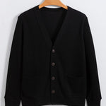 Ribbed Knit Cardigan With Pockets
