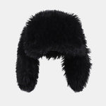 Cute Cartoon Rabbit Ear Decor Soft Furry Warm Plush Hat With Fun Designer