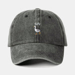 Silly Goose Embroidered Pattern Washed Baseball Cap