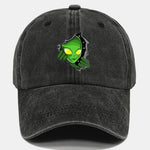 Vintage Alien Pattern Washed Baseball Cap