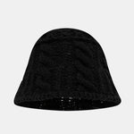 Solid Color Wool Coarse Texture Warm Knitted Bucket Hat