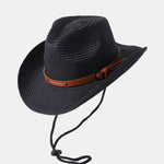 Western Cowboy Style Sun Visor Breathable Straw Hat