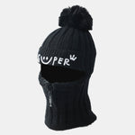Winter Fleece-Lined Beanie Hat With Zipper Face Mask