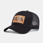 PAPA Faux Leather Label Baseball Cap