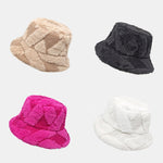Contrast Color Stitching Plush Warm Bucket Hat