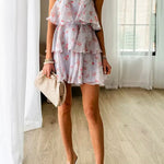 Strapless Tiered Floral Mini Dress