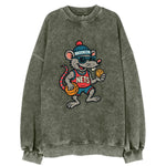 Brooklyn Rat wearing Nets beanie with subway token and wayfarer sunglasses - Vintage Sweatshirt