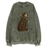 Celestial Moon Wolf  - Vintage Sweatshirt