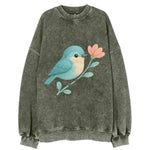 Aqua Chickadee - Vintage Sweatshirt