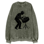 Steel drum player Caribbean rhythm - Vintage Sweatshirt