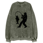Alaskan fisherman hauling catch - Vintage Sweatshirt