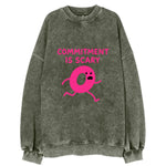 COMMITMENT IS SCARY | Terrified ring running away - Vintage Sweatshirt