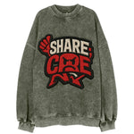 SHARE;CARE TOO MUCH Oversharer Green Hat - Vintage Sweatshirt