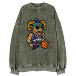 Utah Bighorn wearing Jazz beanie with mountain melody patch and wayfarer - Vintage Sweatshirt