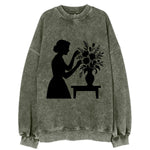 Florist arranging dramatic bouquet - Vintage Sweatshirt