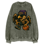 Los Angeles Golden Eagle wearing Lakers beanie with trophy patch and wayfarer - Vintage Sweatshirt