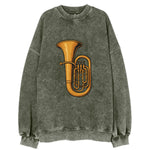 Tuba with large brass bell - Vintage Sweatshirt