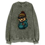 Minneapolis Gopher wearing Minnesota beanie with M patch - Vintage Sweatshirt