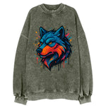 Velvet Wolf Royal  - Vintage Sweatshirt