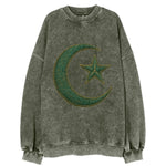 Crescent Moon and Star - Vintage Sweatshirt