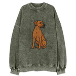 Rhodesian Ridgeback - Red wheaten embroidered pose - Vintage Sweatshirt