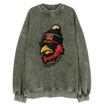 Louisville Cardinal wearing Louisville beanie with L patch - Vintage Sweatshirt