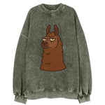 The Llama Judging Silently - Vintage Sweatshirt