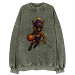 Hollywood Coyote wearing Lakers beanie with Showtime patch and wayfarer - Vintage Sweatshirt