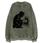 Welder sparks flying dramatically - Vintage Sweatshirt