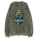 Arizona Ringtail wearing Phoenix beanie with pom pom and wayfarer sunglasses - Vintage Sweatshirt