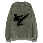 Korean taekwondo flying kick - Vintage Sweatshirt