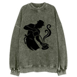 Barista creating latte art - Vintage Sweatshirt