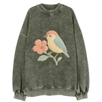 Peach Flowerpecker - Vintage Sweatshirt