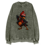 Houston Roadrunner wearing Rockets beanie with launch pad patch and wayfarer - Vintage Sweatshirt