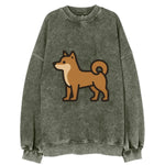 Shiba Inu - Red sesame flat side profile - Vintage Sweatshirt